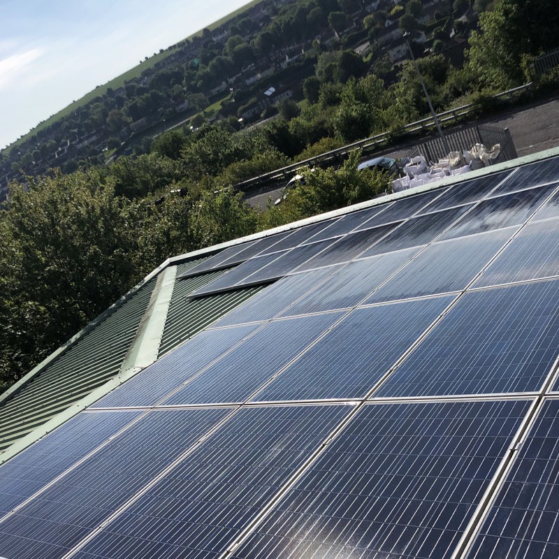 Solar panel installation commercial roof