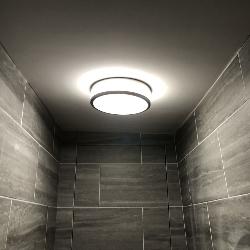 Led lighting install on bathroom ceiling