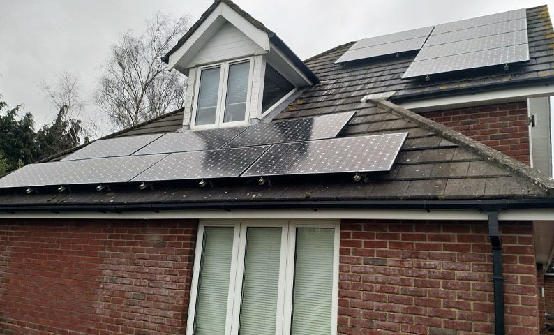 Domestic solar panel clean in hampshire