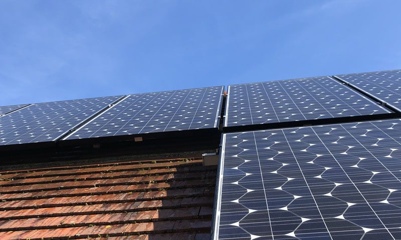 Solar pv maintenance on house roof