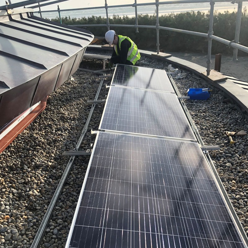 Commercial solar panel install