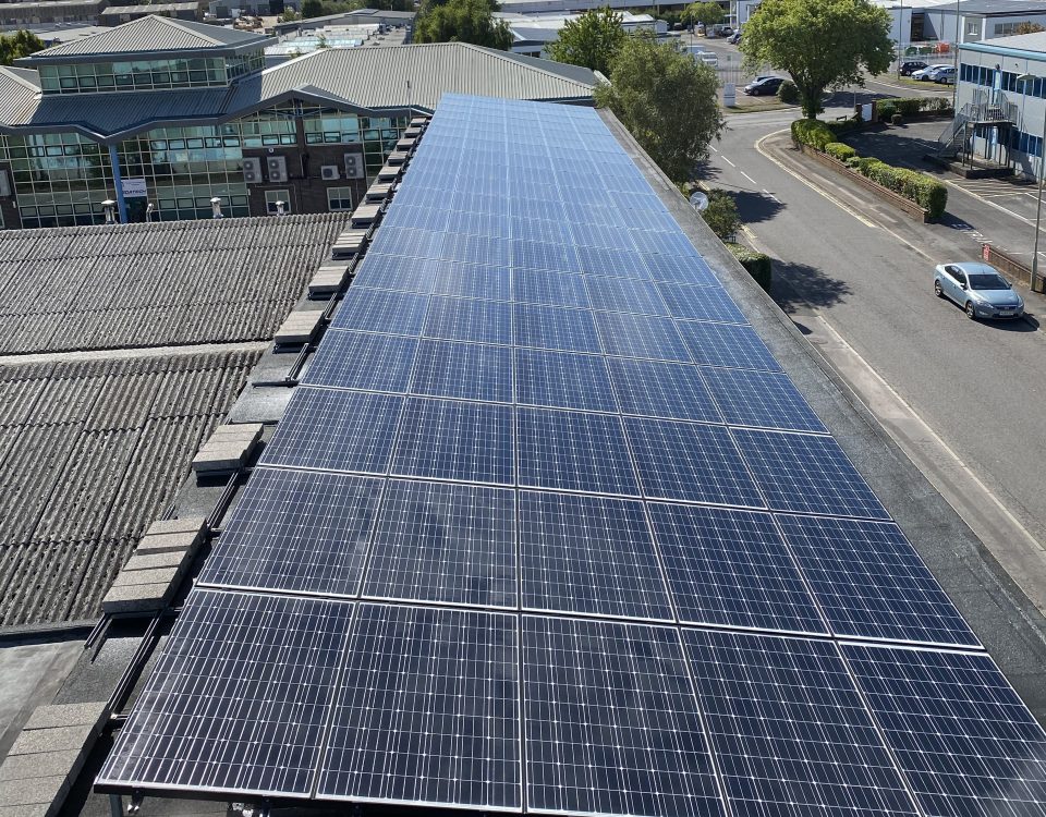 solar panel cleaning on commercial roof
