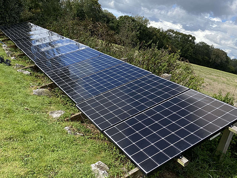 solar panel cleaning on ground mount