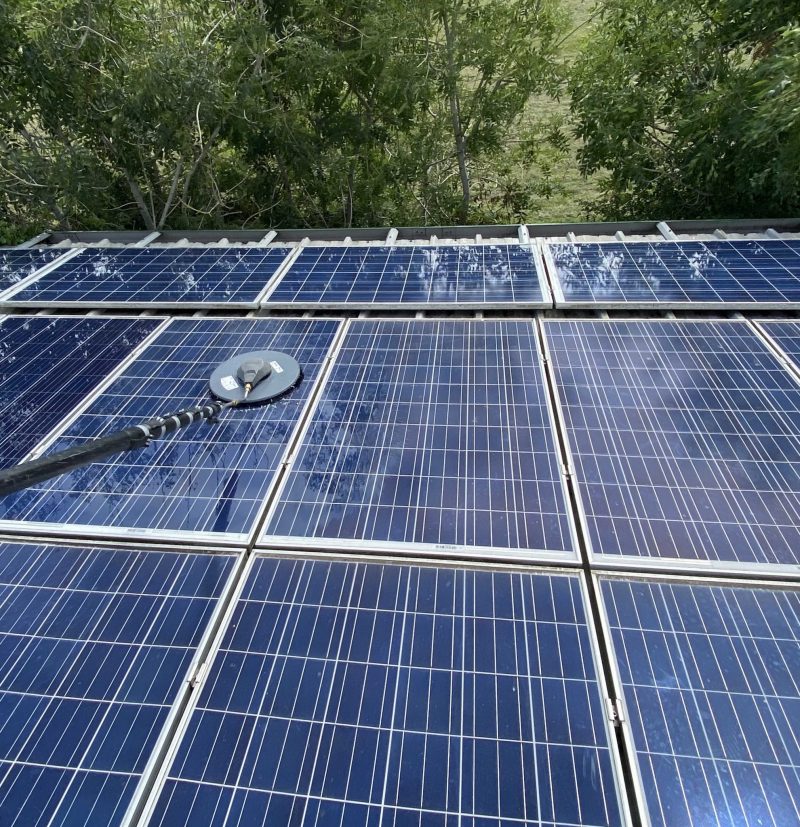 domestic solar cleaning on panels