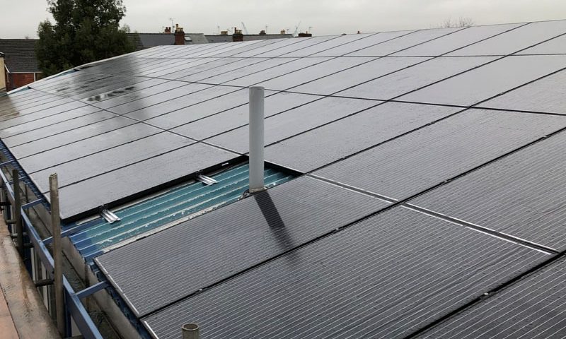 Solar installation on roof panels