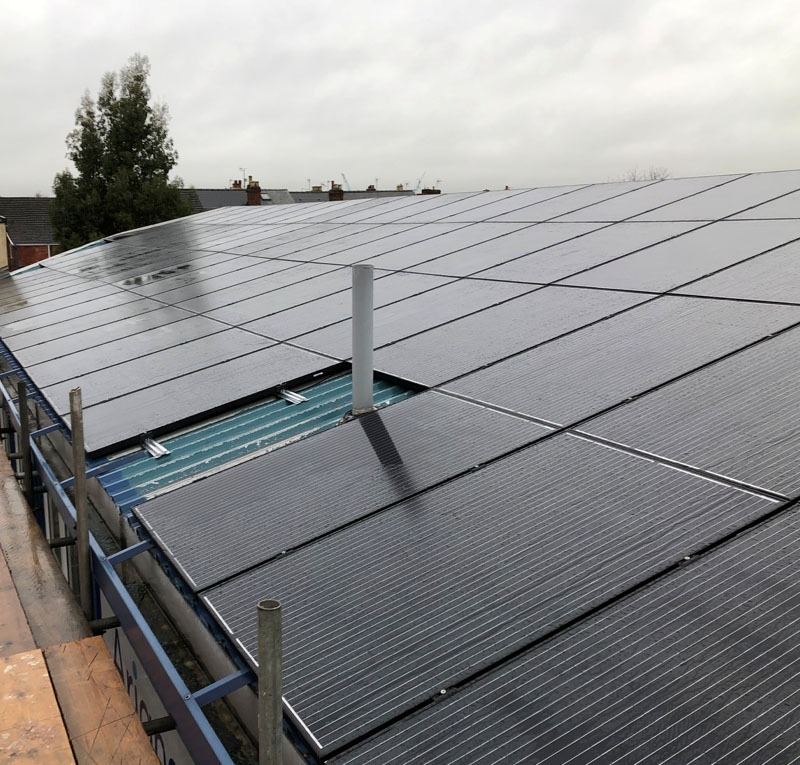 Solar installation on roof panels